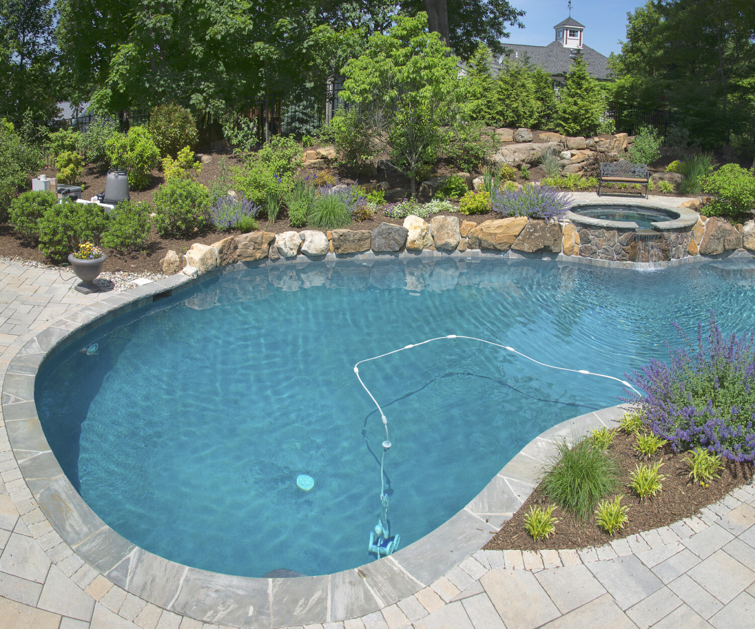 Pool with cascading spa